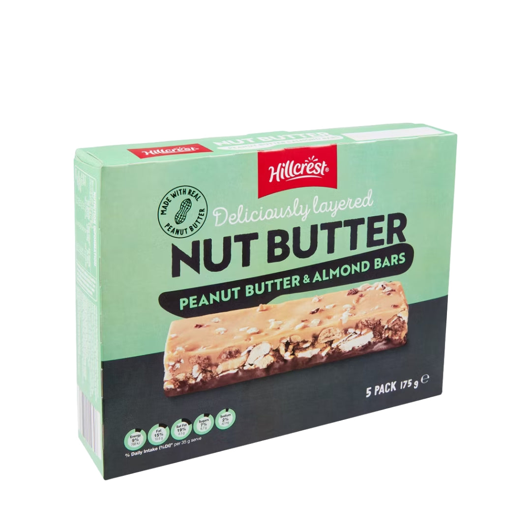 Hillcrest Nut Butter Bars – Peanut Butter & Almond (Pack of 5)