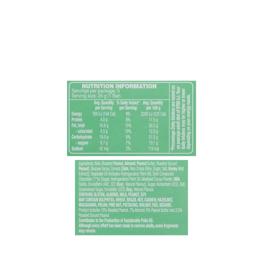 Hillcrest Nut Butter Bars – Peanut Butter & Almond (Pack of 5)