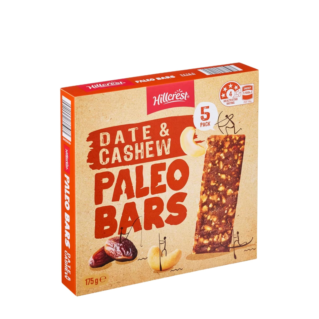Hillcrest Paleo Bars – Date & Cashew (Pack of 5)