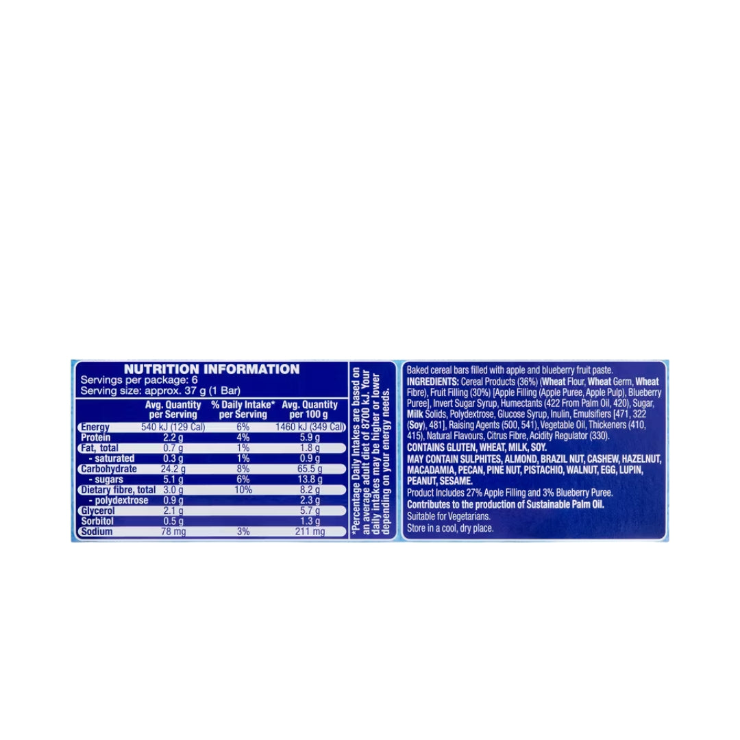 Hillcrest Fruity Filled Bars – Blueberry (Pack of 6)