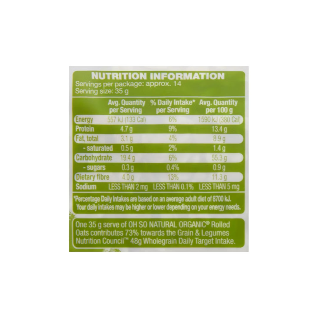 Oh So Natural Organic Rolled Oats
