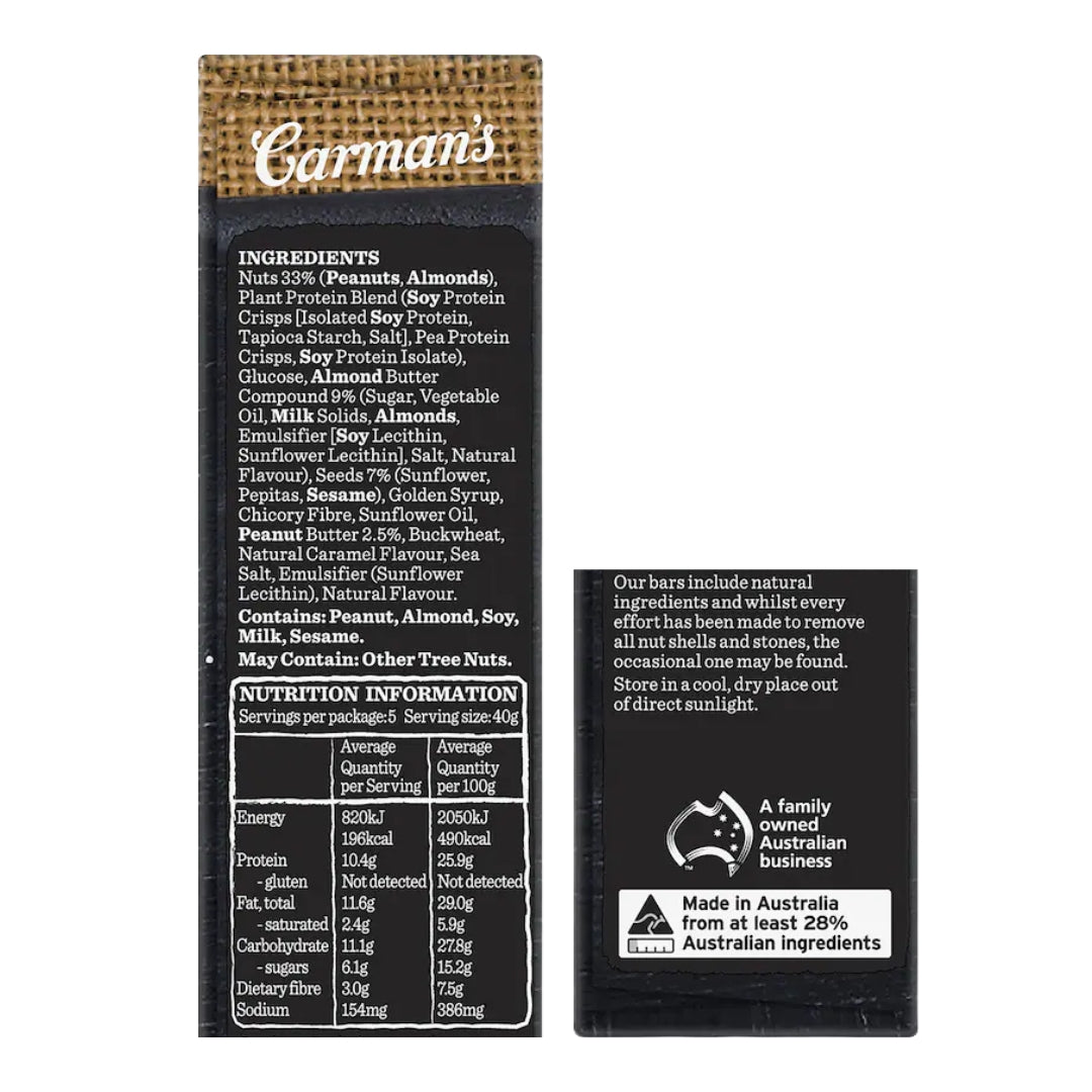 Carman’s Protein Bars – Salted Caramel (Pack of 5)